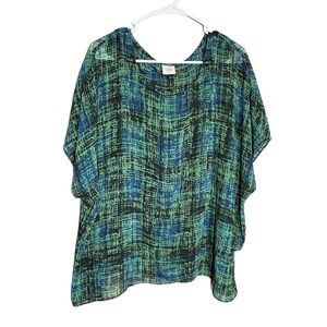 Cabi Short Sleeve Sheer Layered Blouse Women’s Size XL